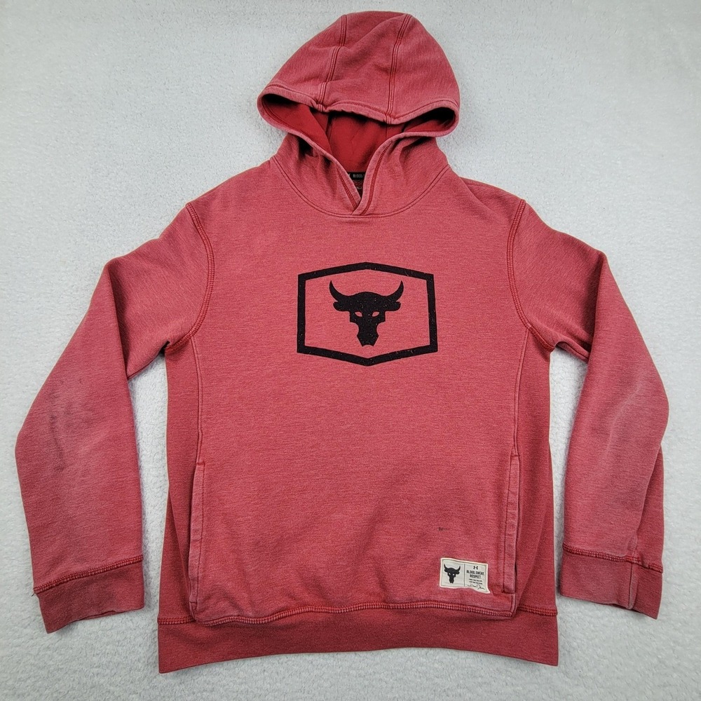 Under Armour Project Rock Hoodie Youth XL ColdGear Blood Sweat Respect Pullover